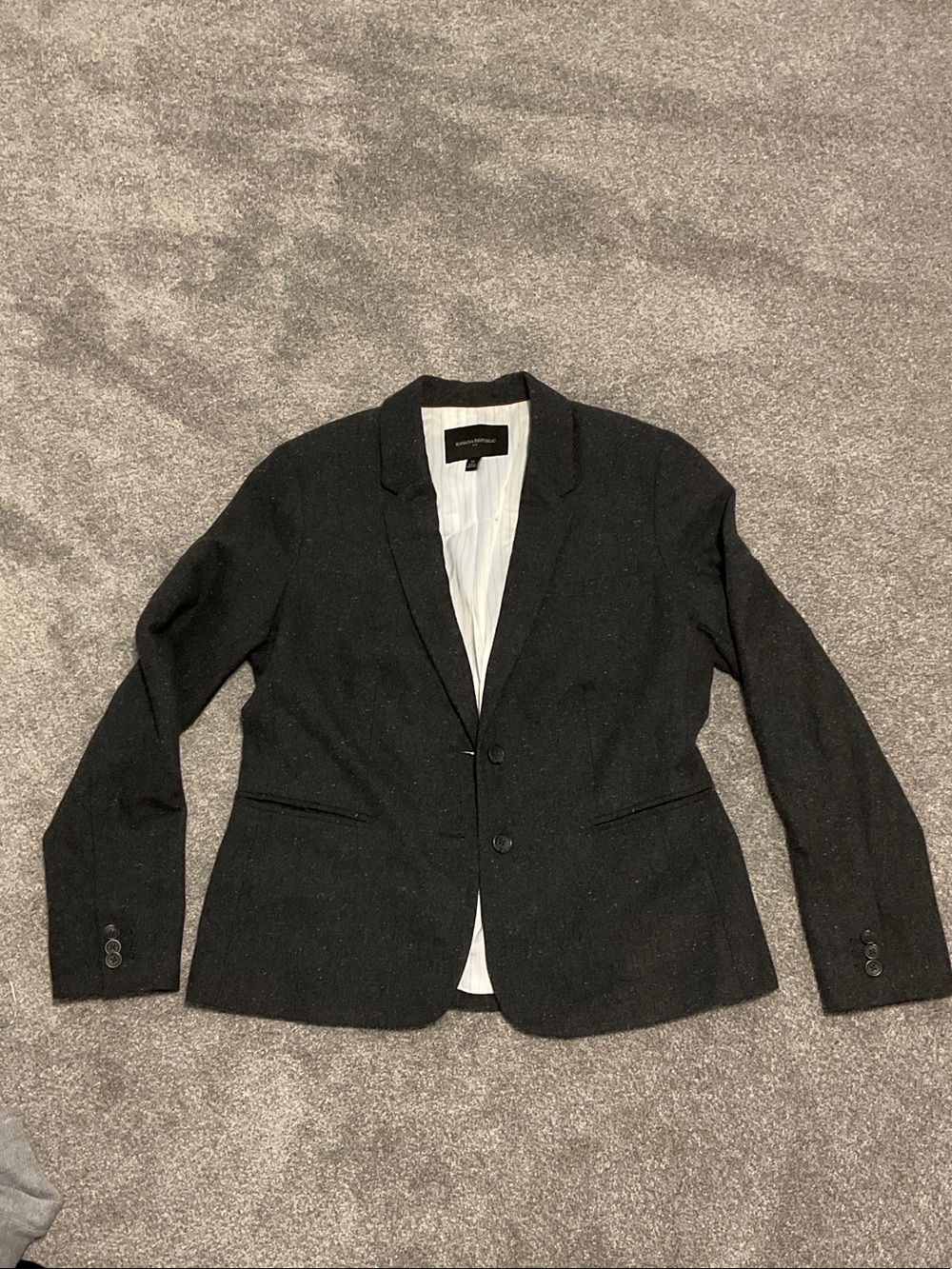 Banana Republic Black Blazer with White Pinstripe Lining